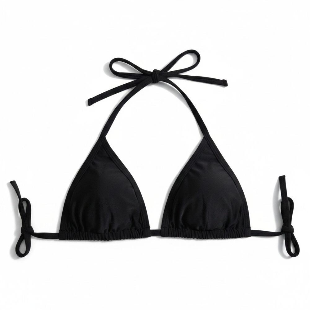 VTG Deadstock Y2k Newport News Triangle Bikini Top Black 8 Shape FX Beachwear